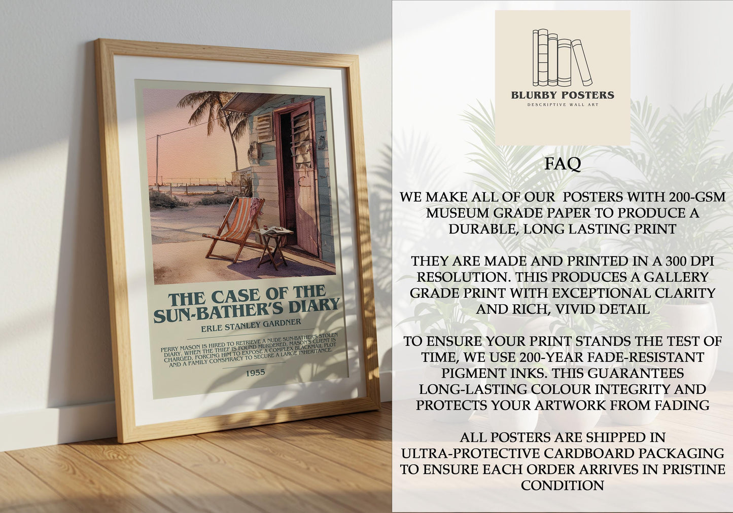 The Case of the Sunbathers Diary by Erle Stanley Gardner | Descriptive Book Poster | Modern