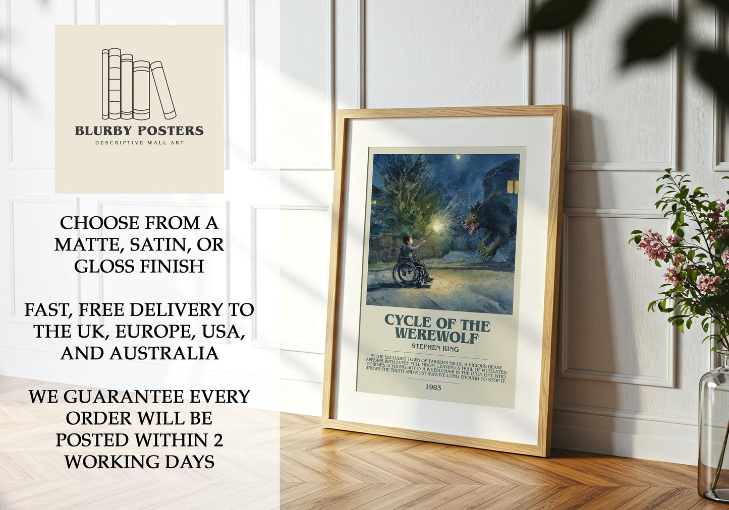 Cycle Of The Werewolf by Stephen King | Descriptive Book Poster | Modern