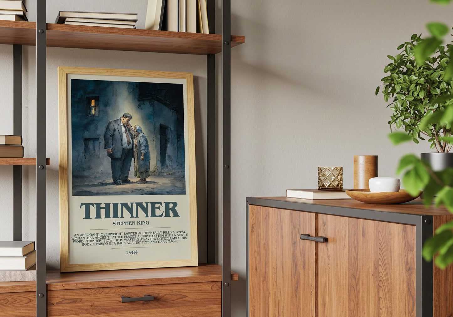 Thinner by Stephen King | Descriptive Book Poster | Modern