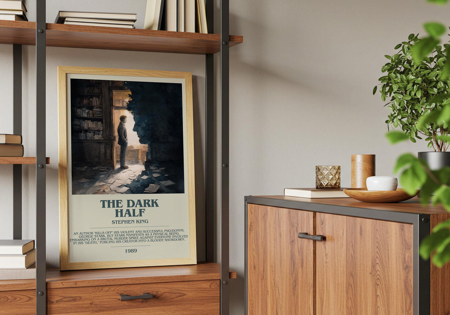 The Dark Half by Stephen King | Descriptive Book Poster | Modern