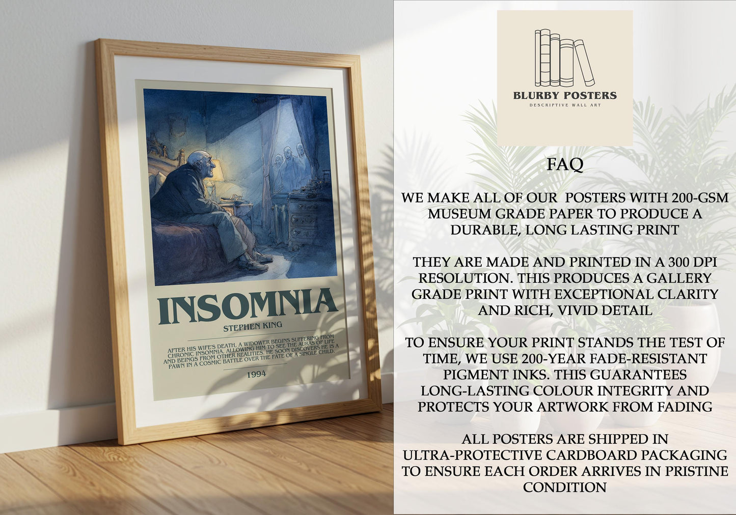 Insomnia by Stephen King | Descriptive Book Poster | Modern