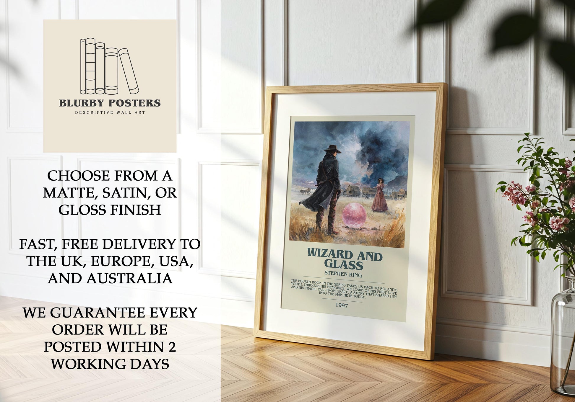 Wizard and Glass by Stephen King | Descriptive Book Poster | Modern