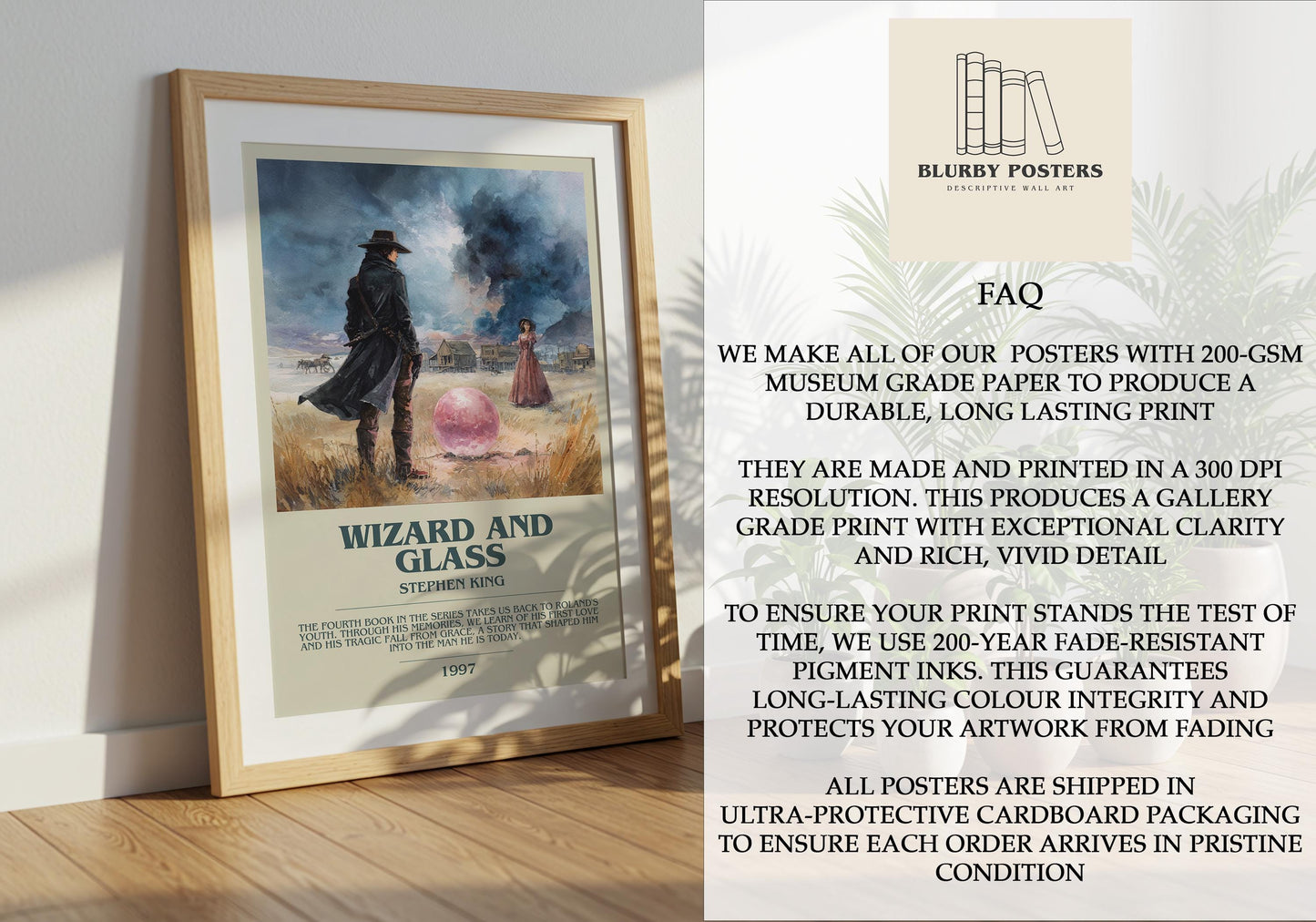 Wizard and Glass by Stephen King | Descriptive Book Poster | Modern