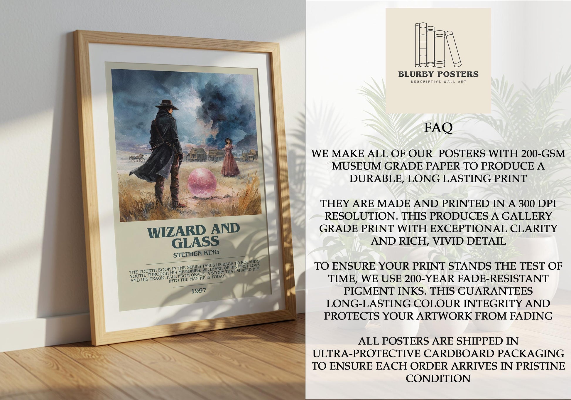 Wizard and Glass by Stephen King | Descriptive Book Poster | Modern