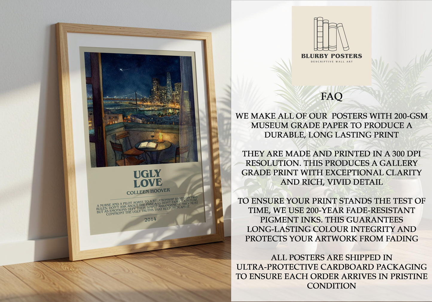 Ugly Love by Colleen Hoover | Descriptive Book Poster | Modern