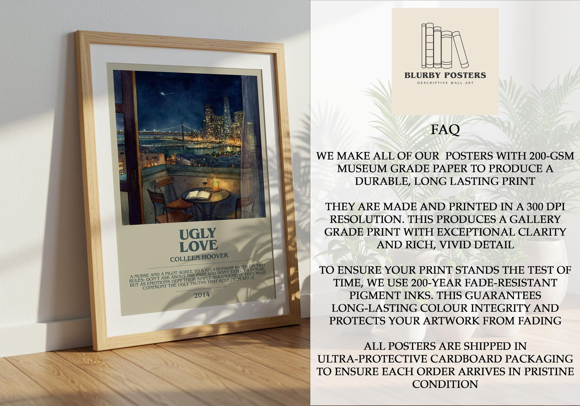 Ugly Love by Colleen Hoover | Descriptive Book Poster | Modern