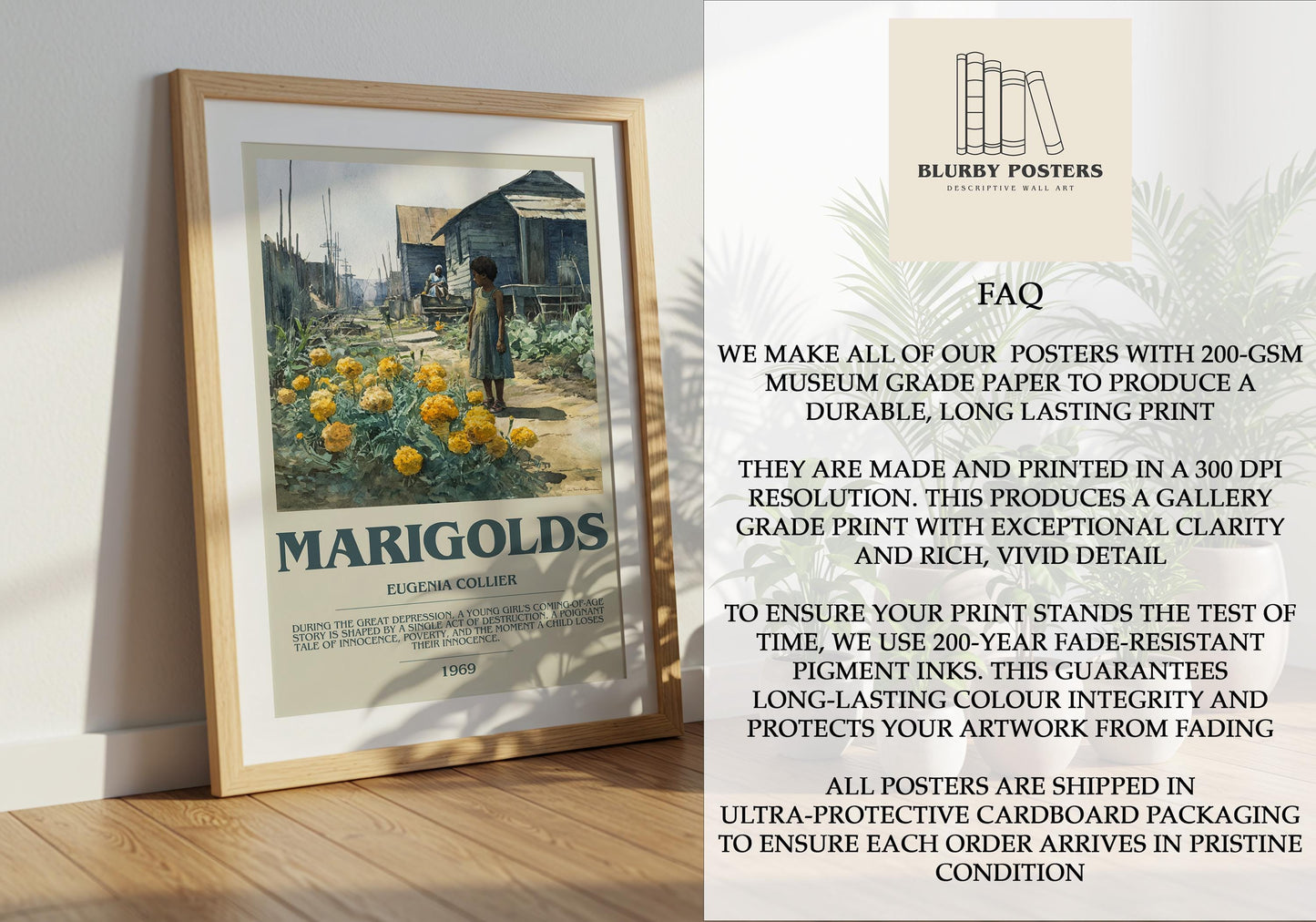 Marigolds by Eugenia Collier | Descriptive Book Poster | Modern
