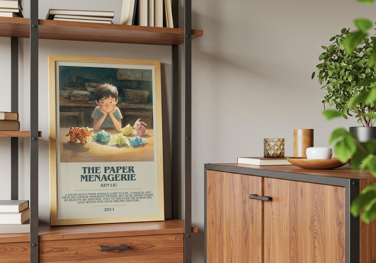 The Paper Menagerie by Ken Liu | Descriptive Book Poster | Modern