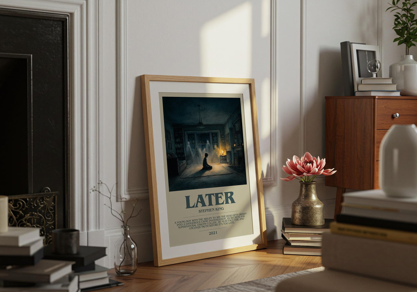 Later by Stephen King | Descriptive Book Poster | Modern