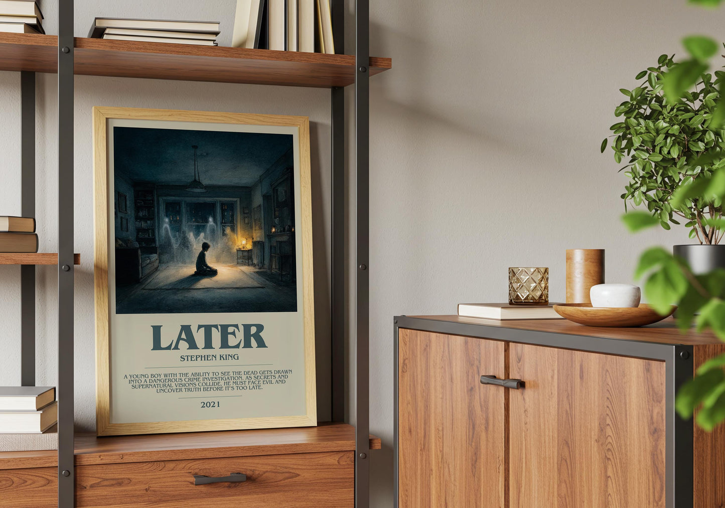 Later by Stephen King | Descriptive Book Poster | Modern