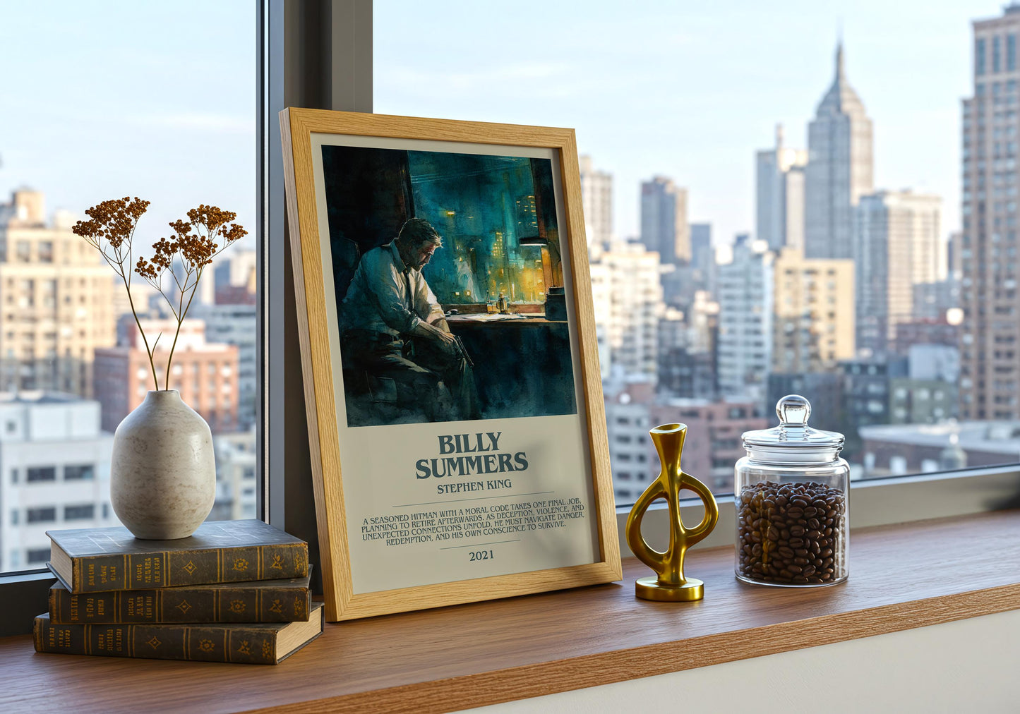 Billy Summers by Stephen King | Descriptive Book Poster | Modern