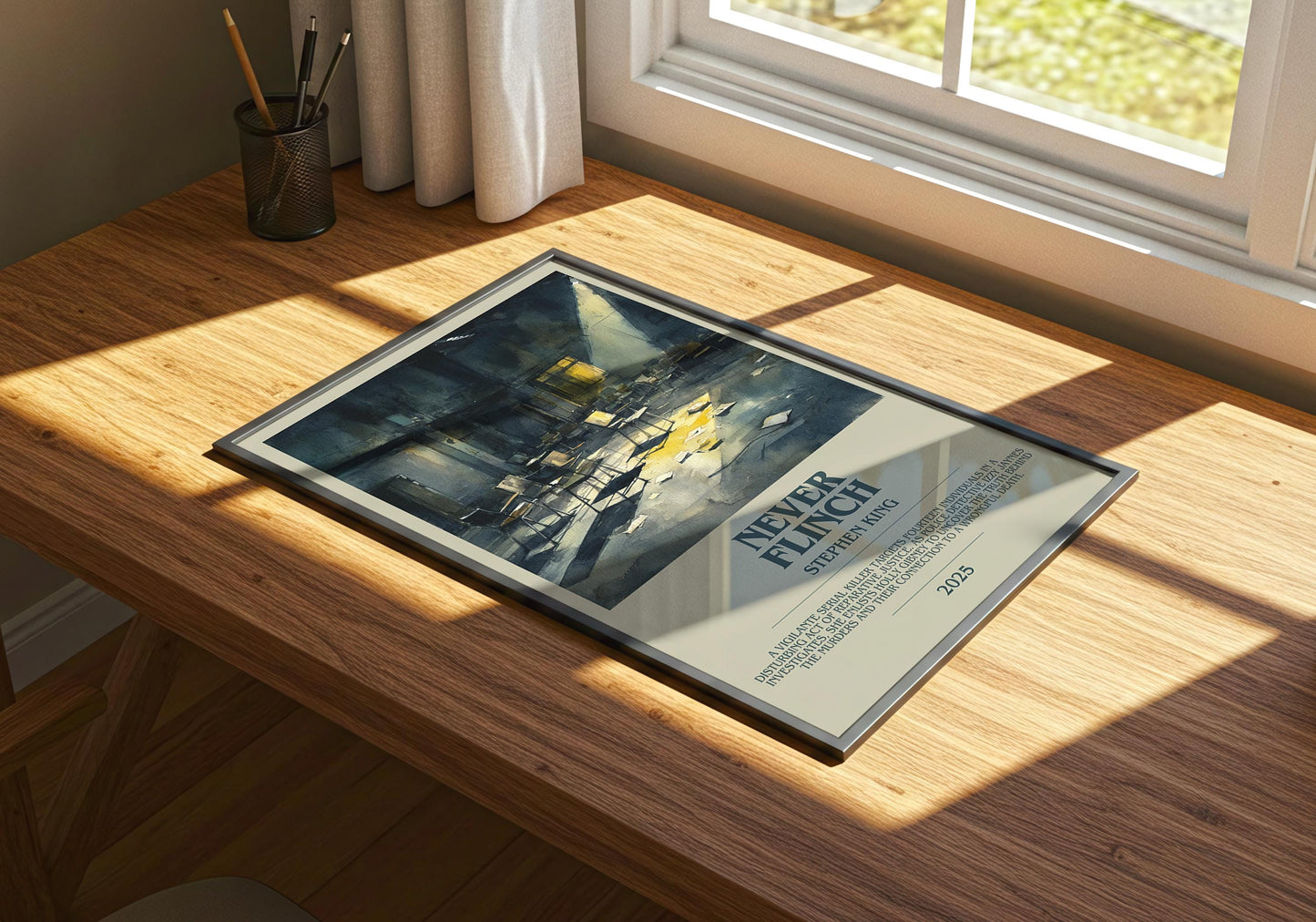 Never Flinch by Stephen King | Descriptive Book Poster | Modern