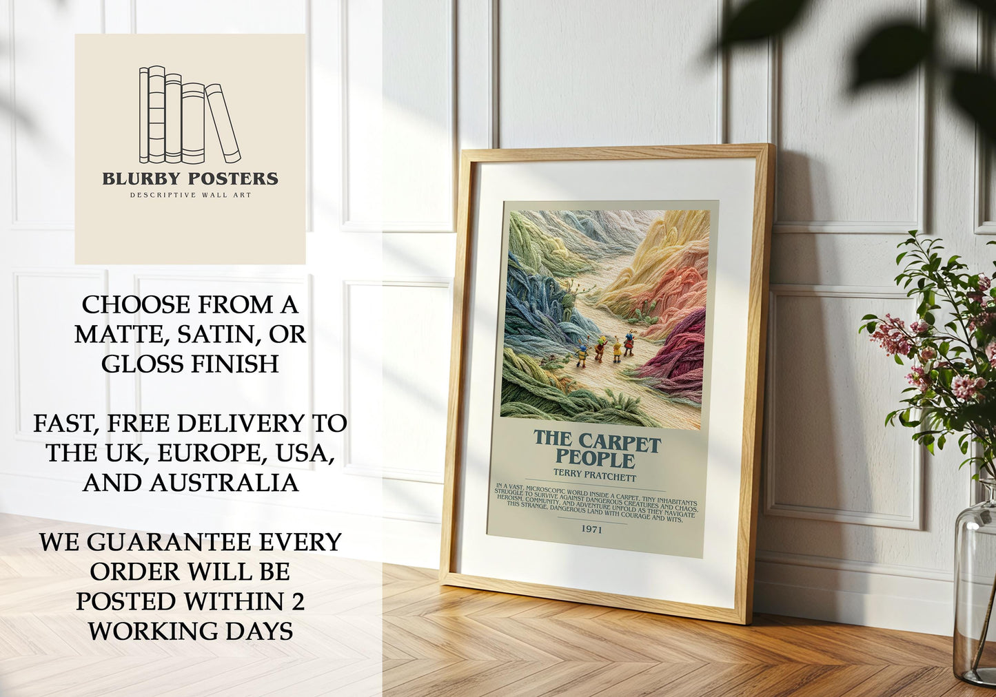 The Carpet People by Terry Pratchett | Descriptive Book Poster | Modern