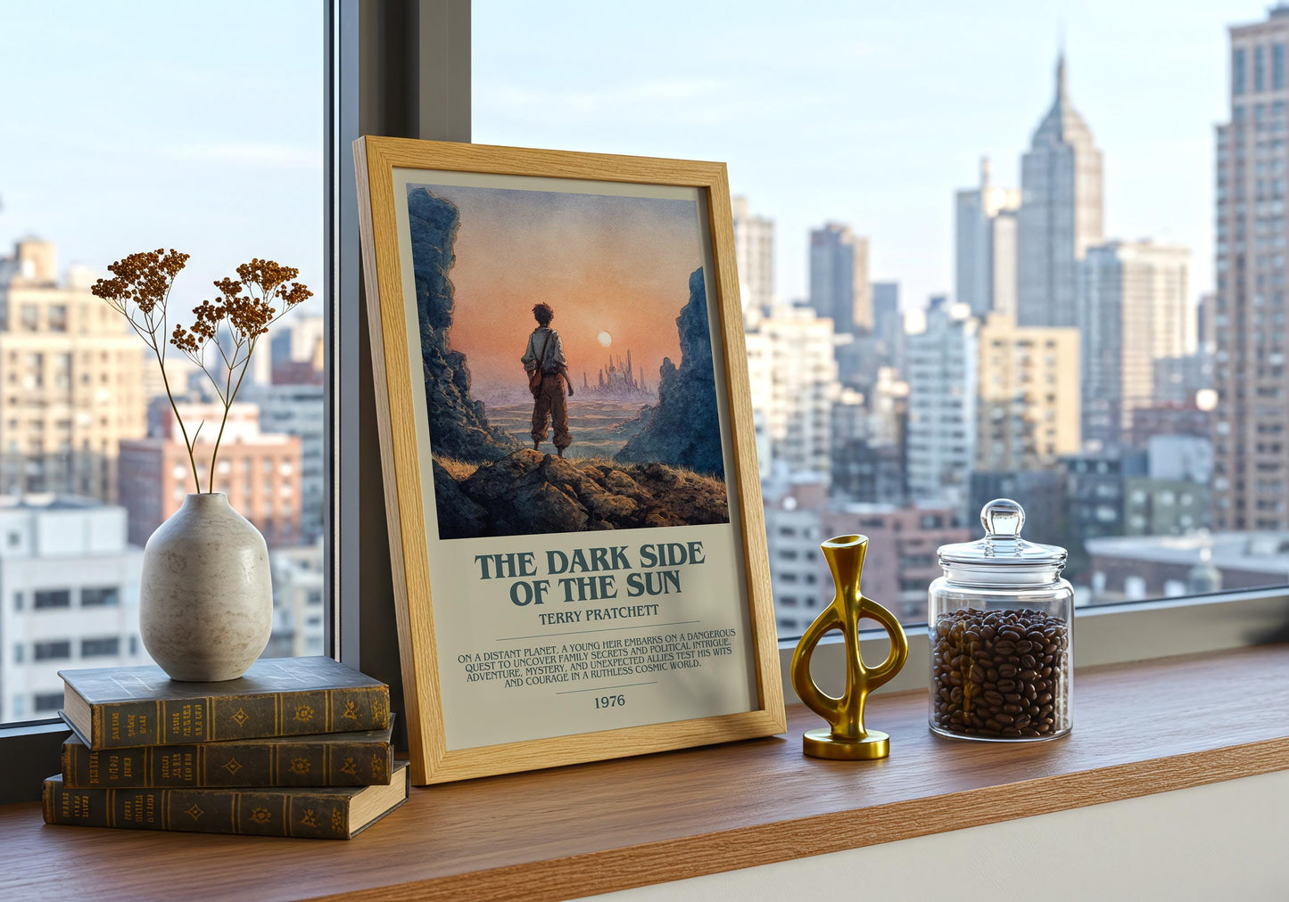 The Dark Side Of The Sun by Terry Pratchett | Descriptive Book Poster | Modern