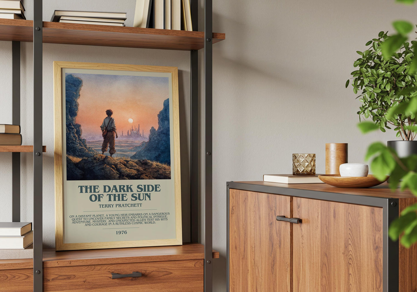 The Dark Side Of The Sun by Terry Pratchett | Descriptive Book Poster | Modern