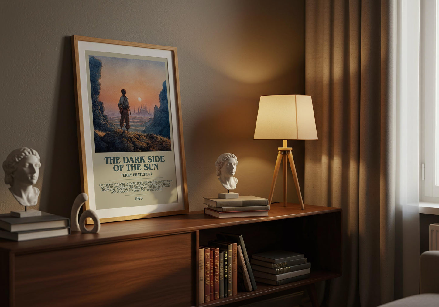 The Dark Side Of The Sun by Terry Pratchett | Descriptive Book Poster | Modern