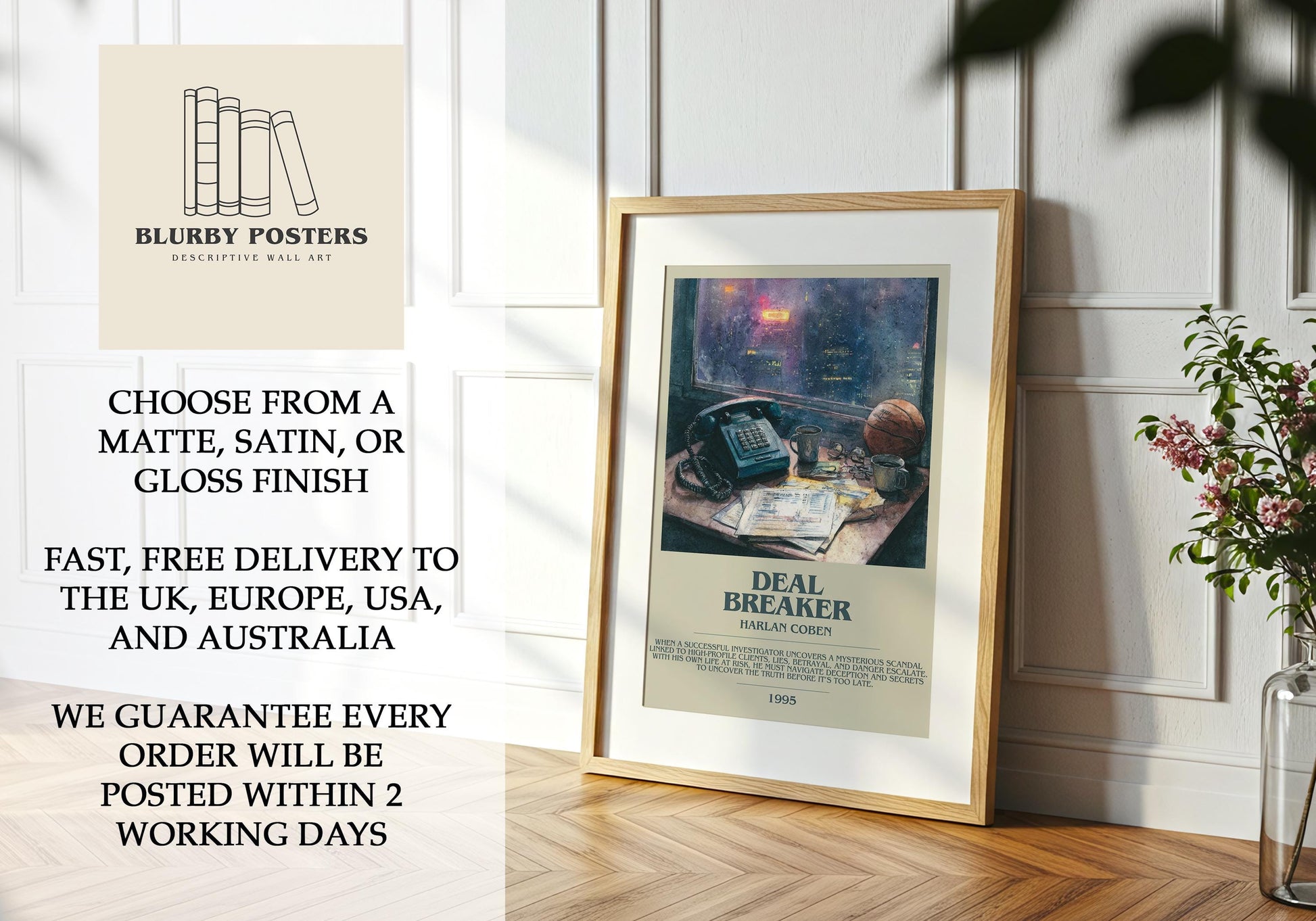 Deal Breaker by Harlan Coben | Descriptive Book Poster | Modern