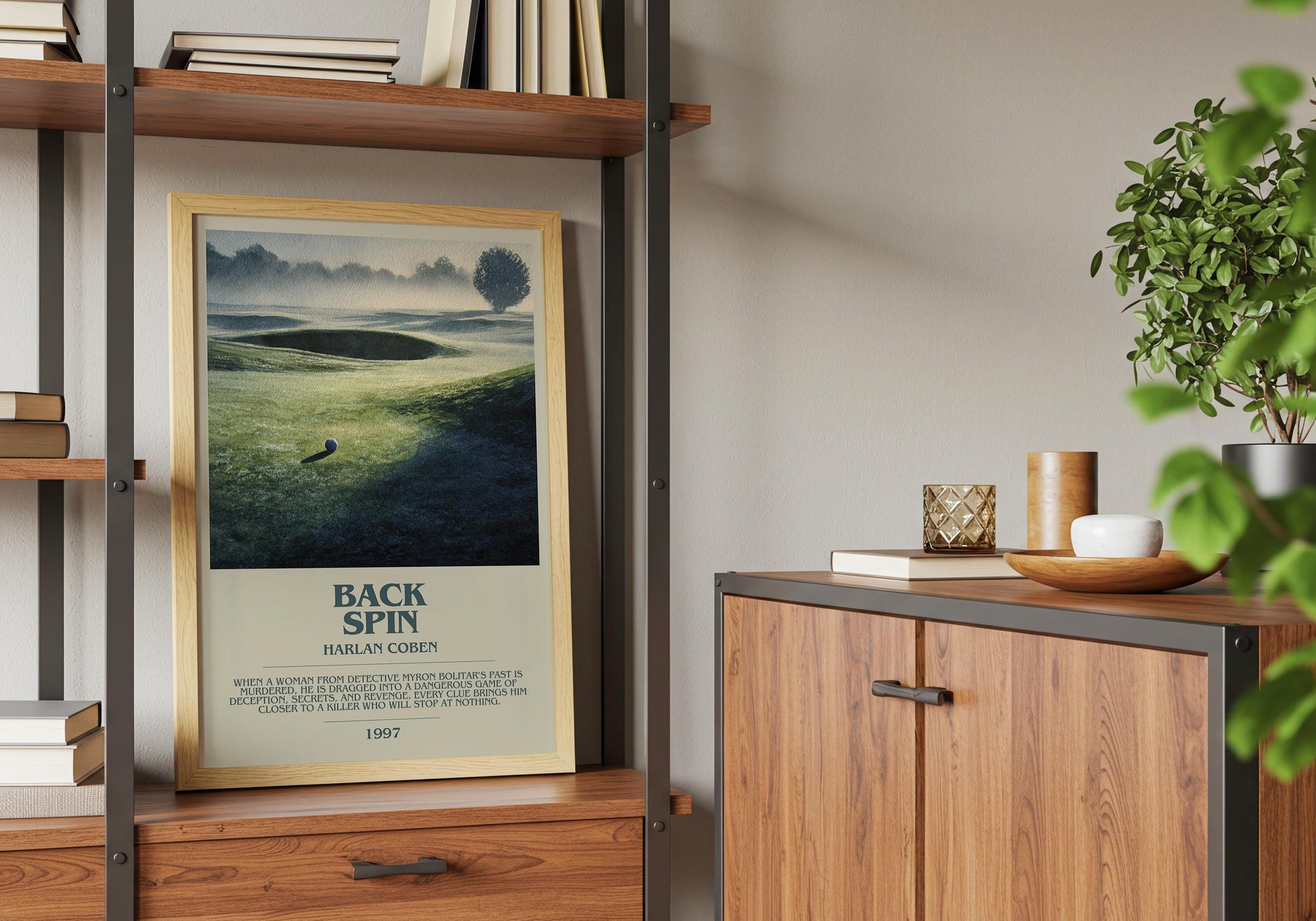 Back Spin by Harlan Coben | Descriptive Book Poster | Modern