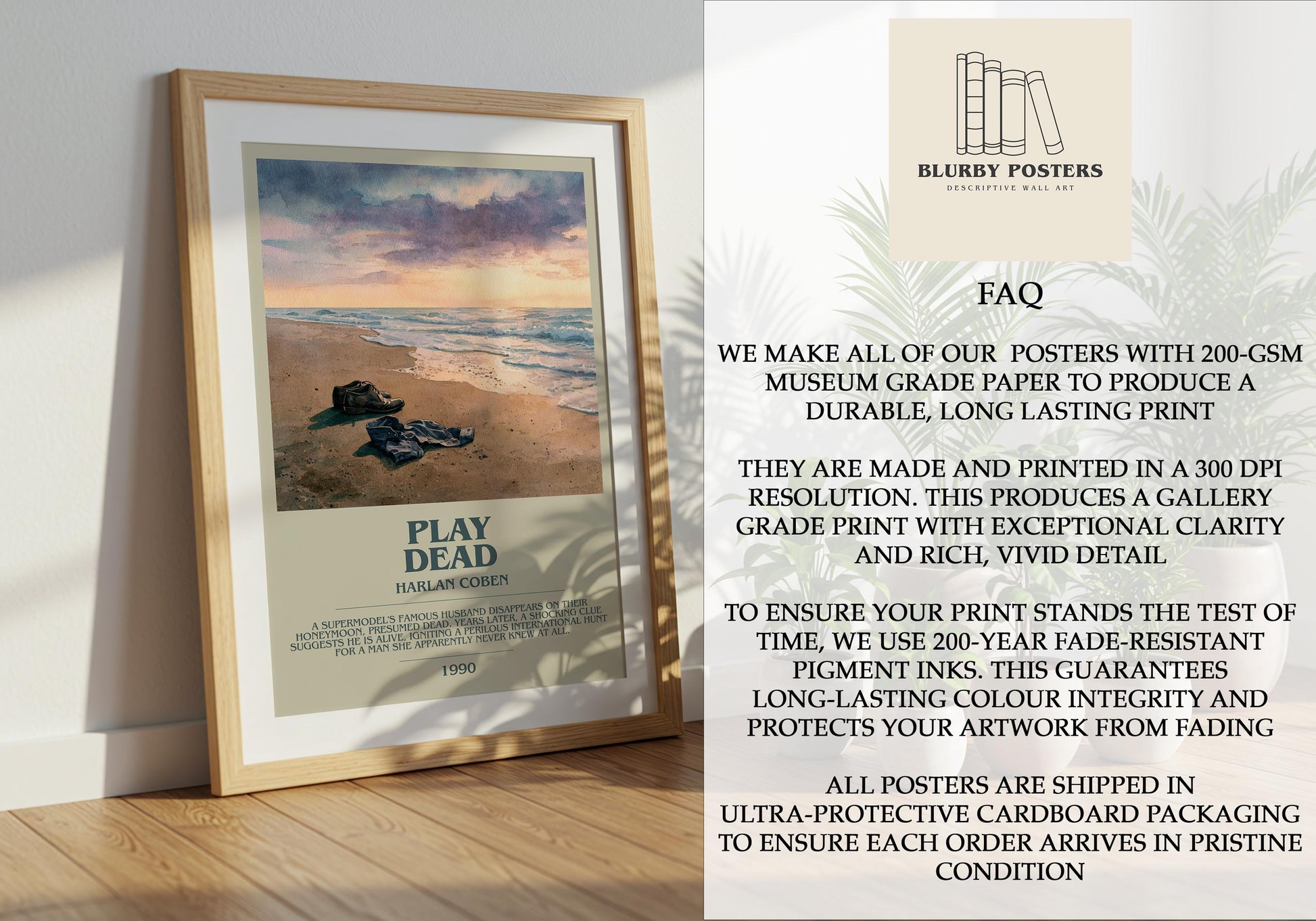 Play Dead by Harlan Coben | Descriptive Book Poster | Modern