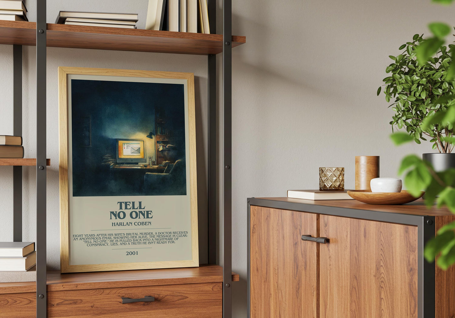 Tell No One by Harlan Coben | Descriptive Book Poster | Modern