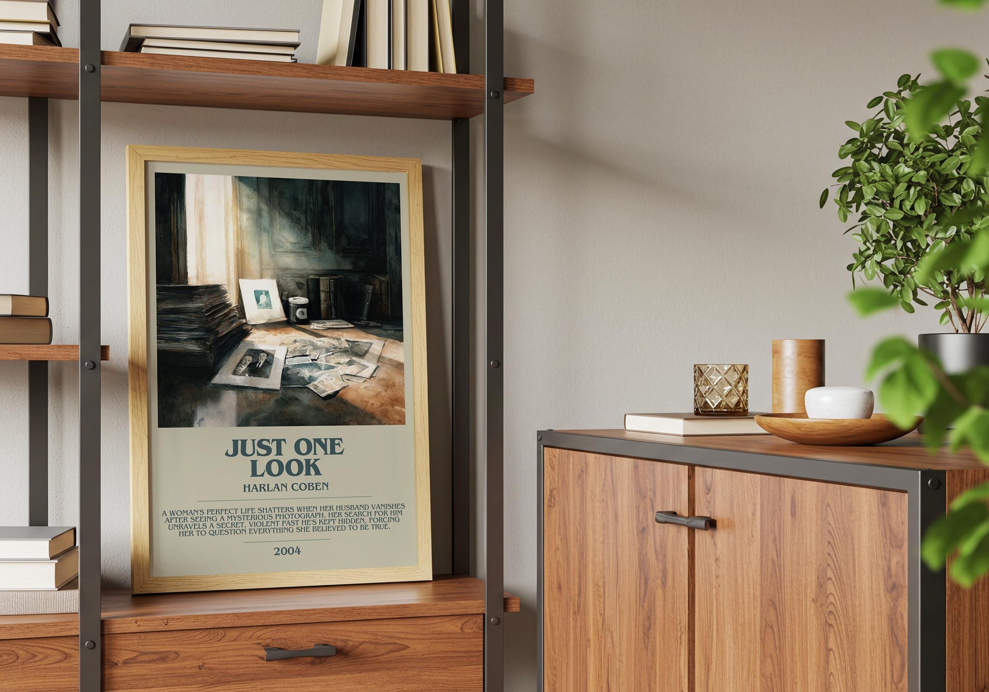 Just One Look by Harlan Coben | Descriptive Book Poster | Modern