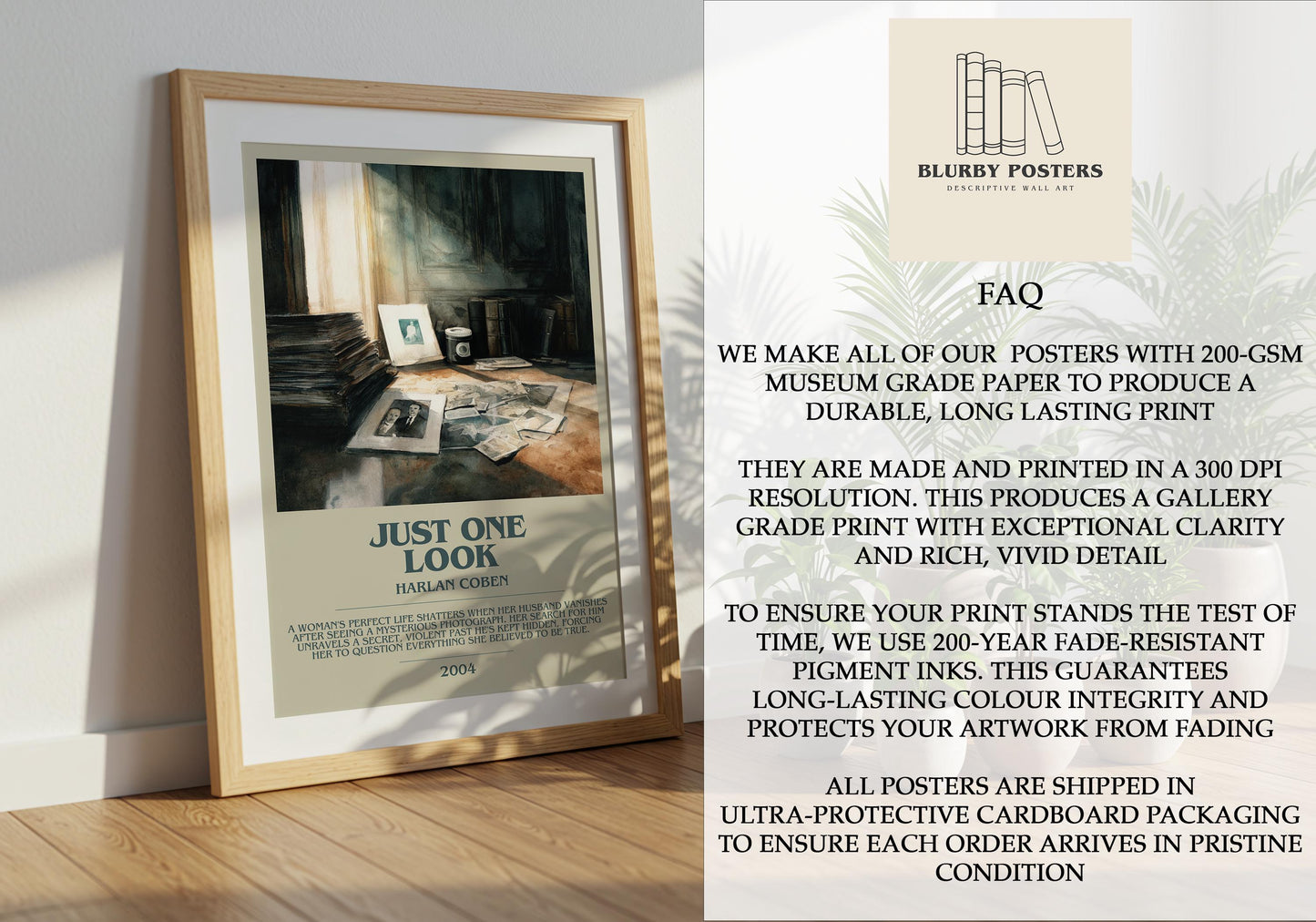 Just One Look by Harlan Coben | Descriptive Book Poster | Modern