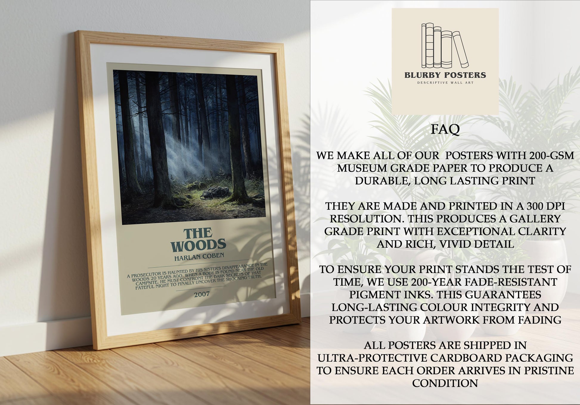 The Woods by Harlan Coben | Descriptive Book Poster | Modern