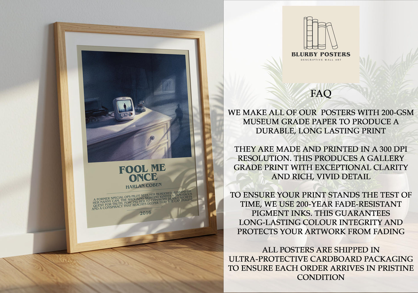 Fool Me Once by Harlan Coben | Descriptive Book Poster | Modern