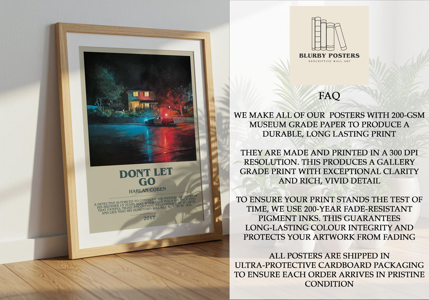 Don't Let Go by Harlan Coben | Descriptive Book Poster | Modern