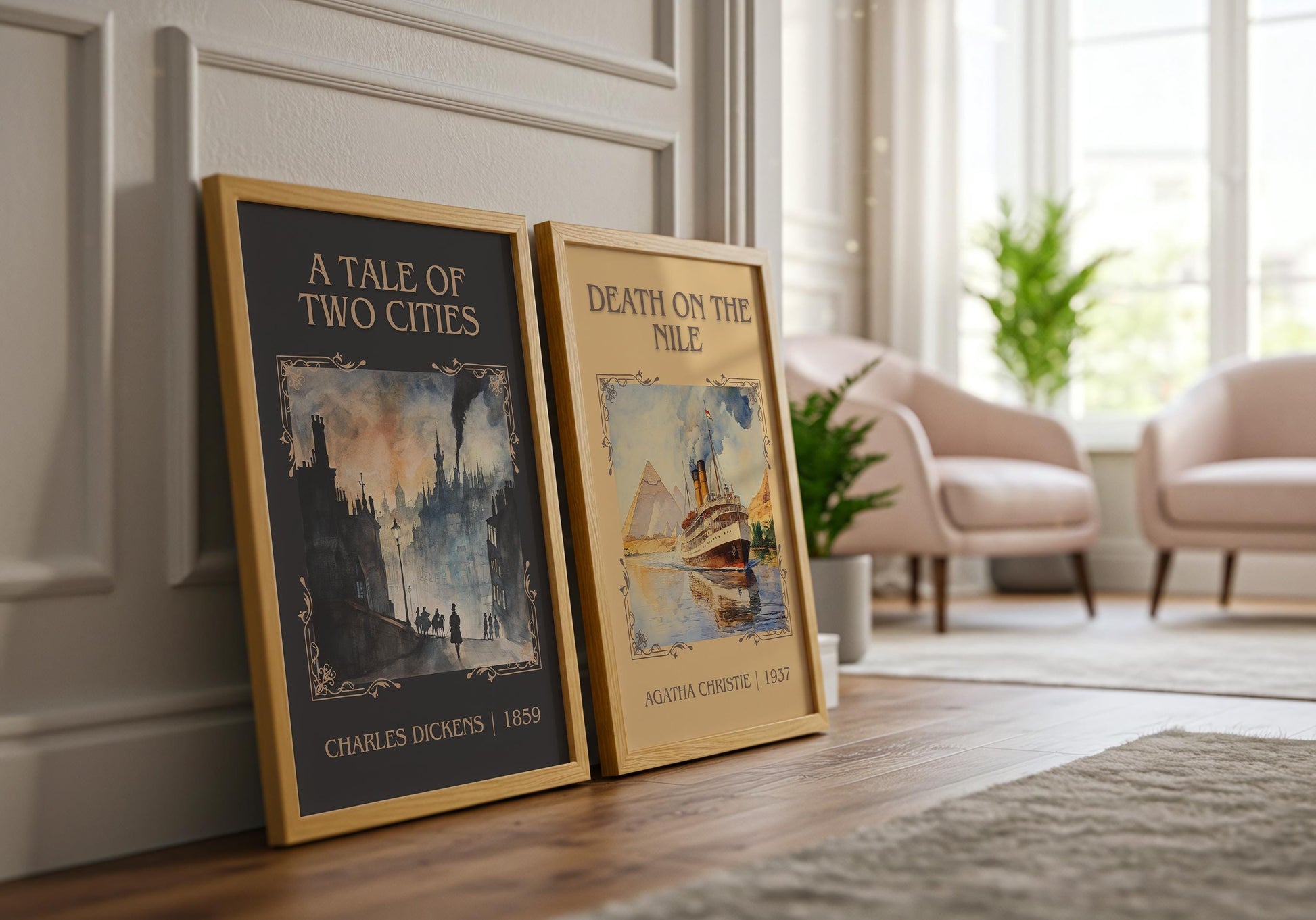 A Tale of Two Cities by Charles Dickens | Descriptive Book Poster | Minimalist