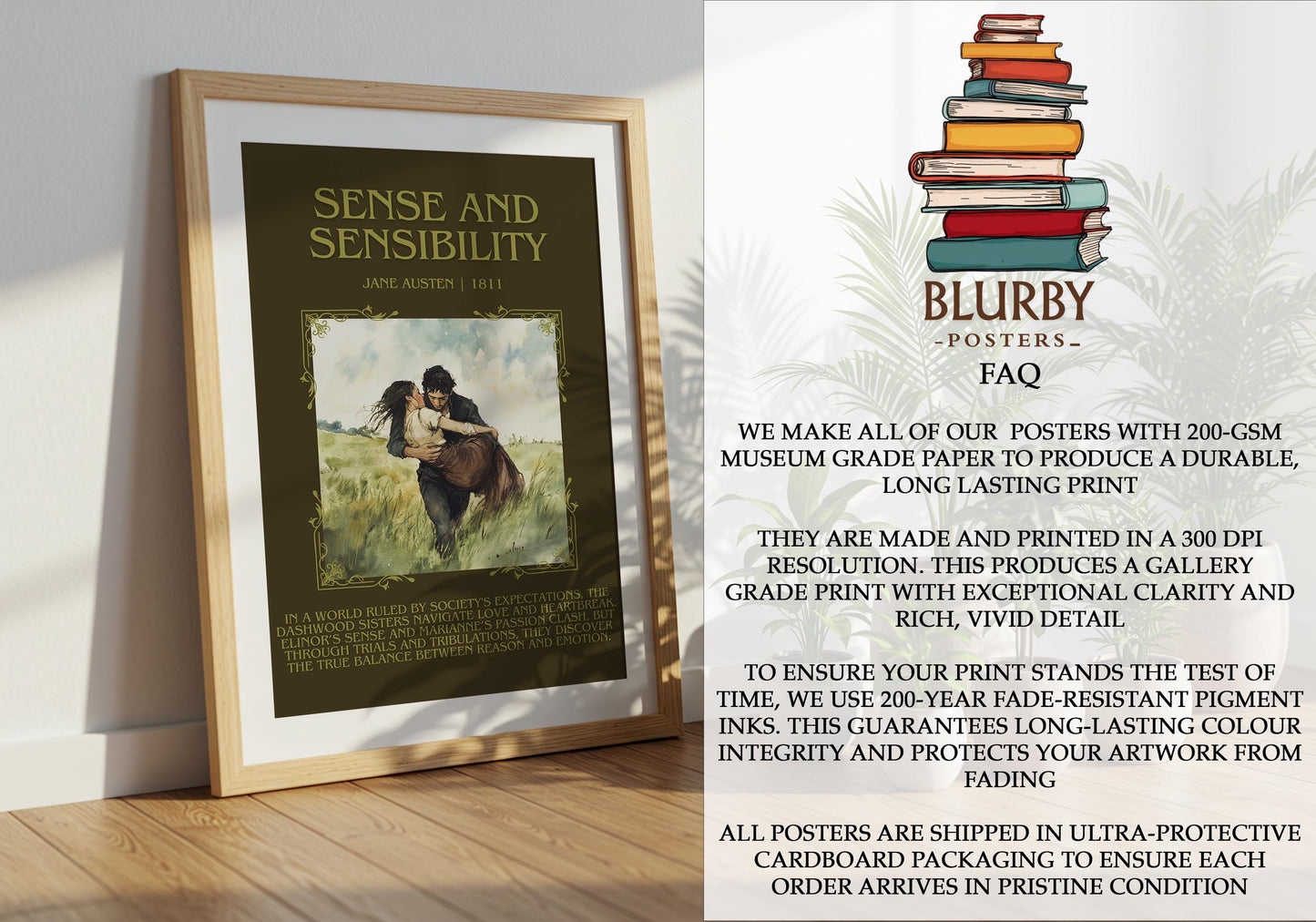 Sense and Sensibility by Jane Austen | Descriptive Book Poster | Blurby