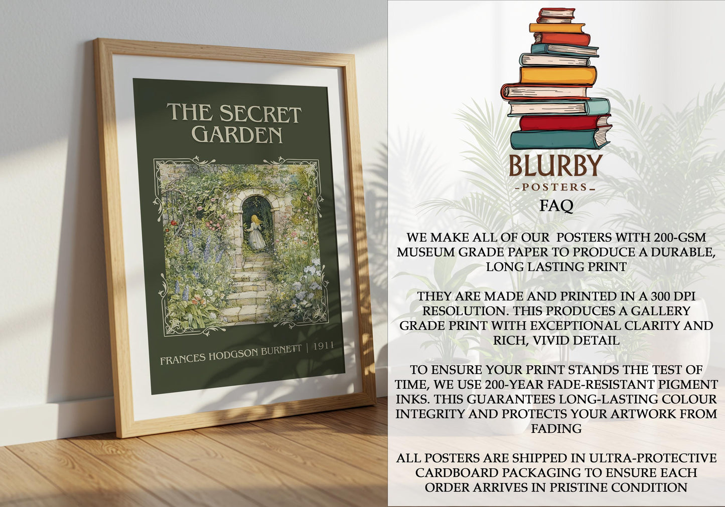 The Secret Garden by Frances Hodgson Burnett | Descriptive Book Poster | Minimalist