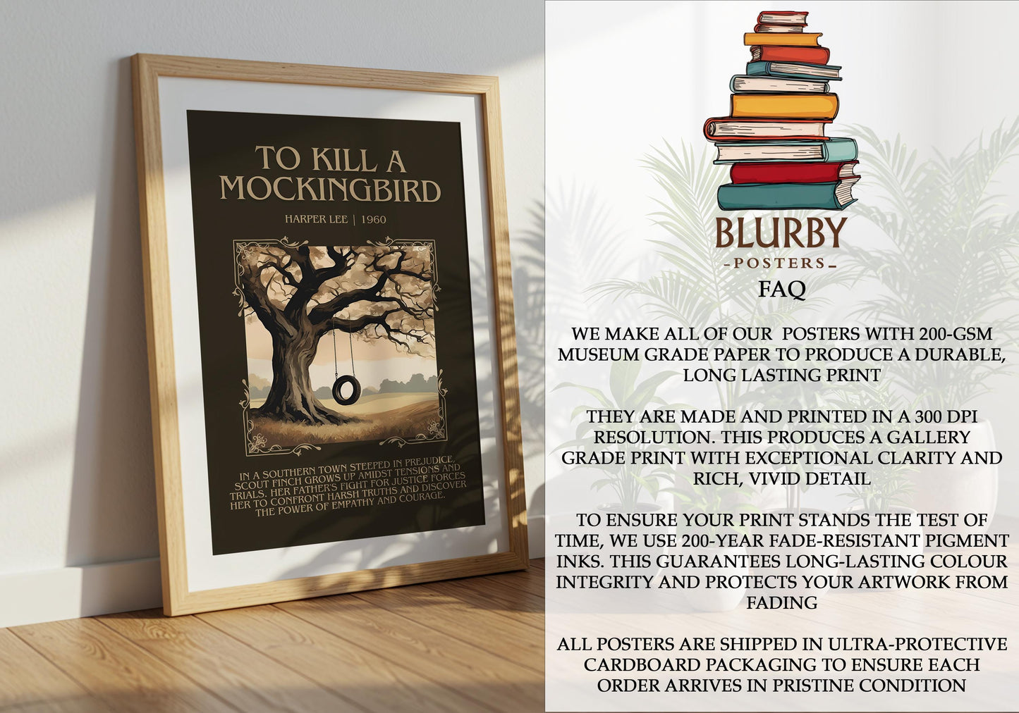 To Kill a Mockingbird by Harper Lee | Descriptive Book Poster | Blurby