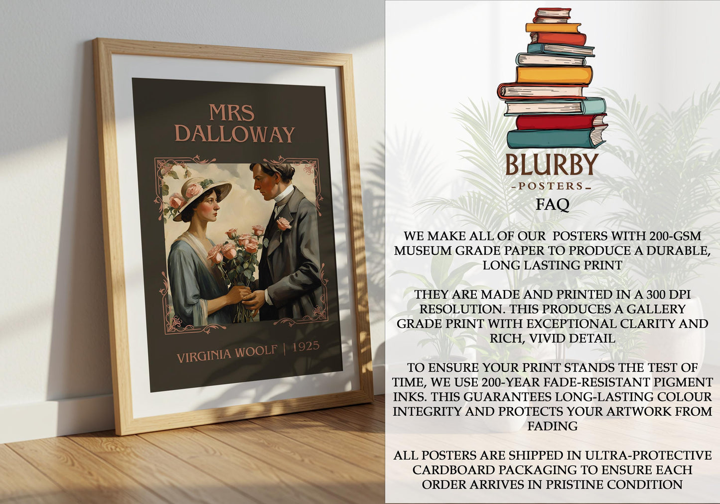 Mrs Dalloway by Virginia Woolf | Descriptive Book Poster | Minimalist