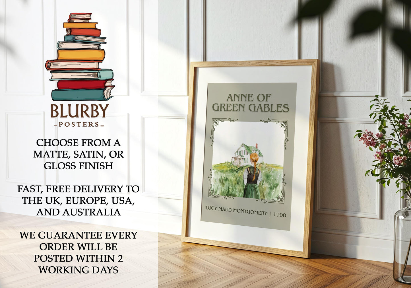Anne of Green Gables book poster packaging – museum-quality print rolled in protective tube