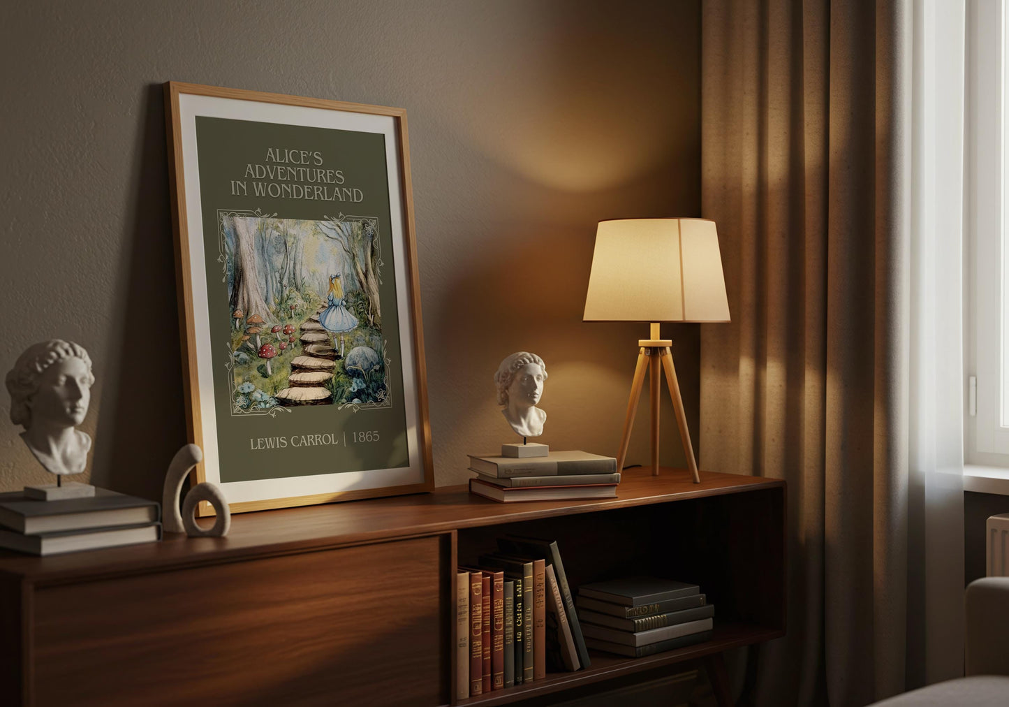 Alices Adventures in Wonderland by Lewis Carroll | Descriptive Book Poster | Minimalist