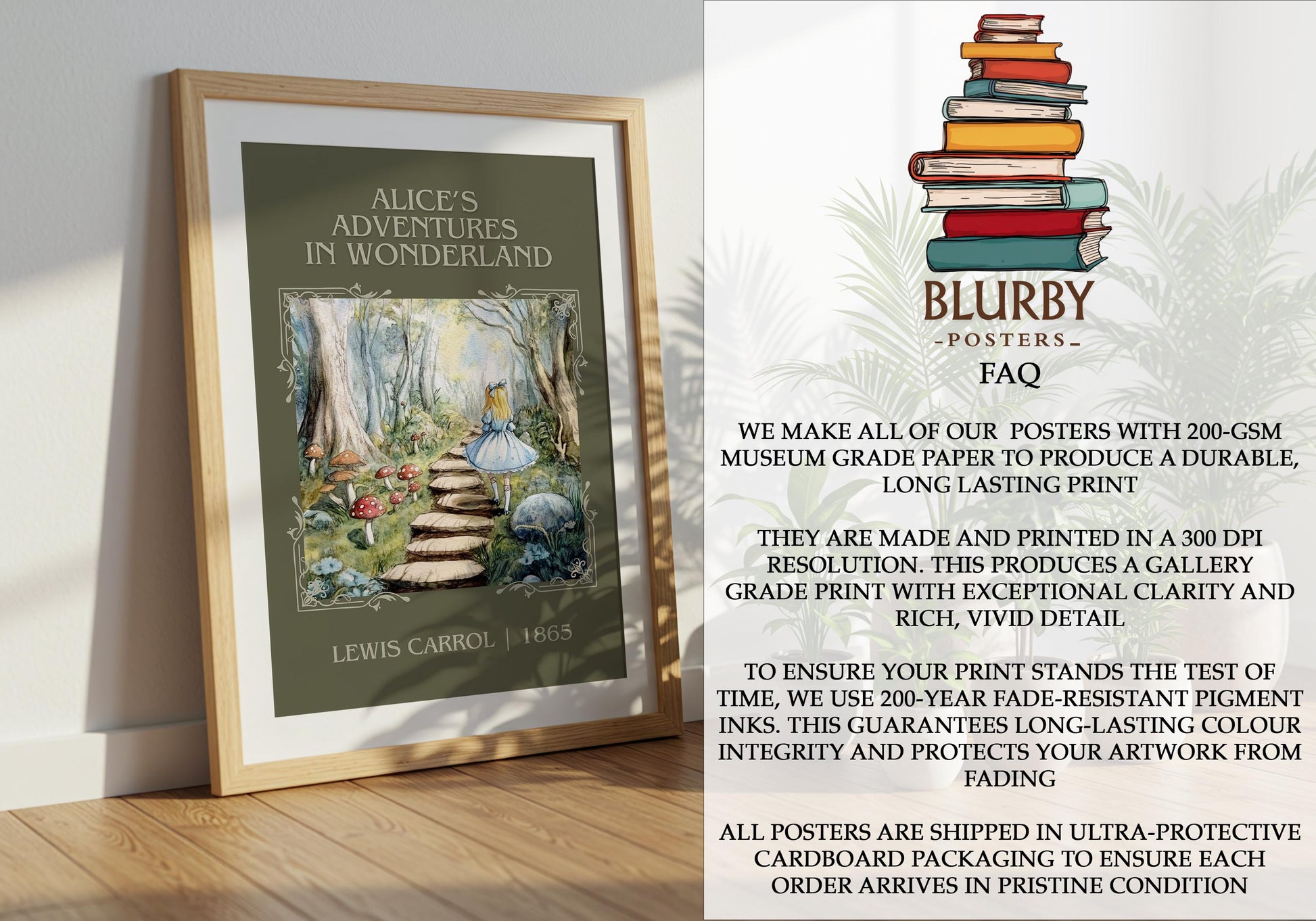 Alices Adventures in Wonderland by Lewis Carroll | Descriptive Book Poster | Minimalist