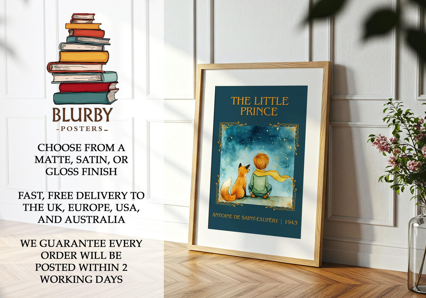 The Little Prince book poster packaging – museum-quality print rolled in protective tube
