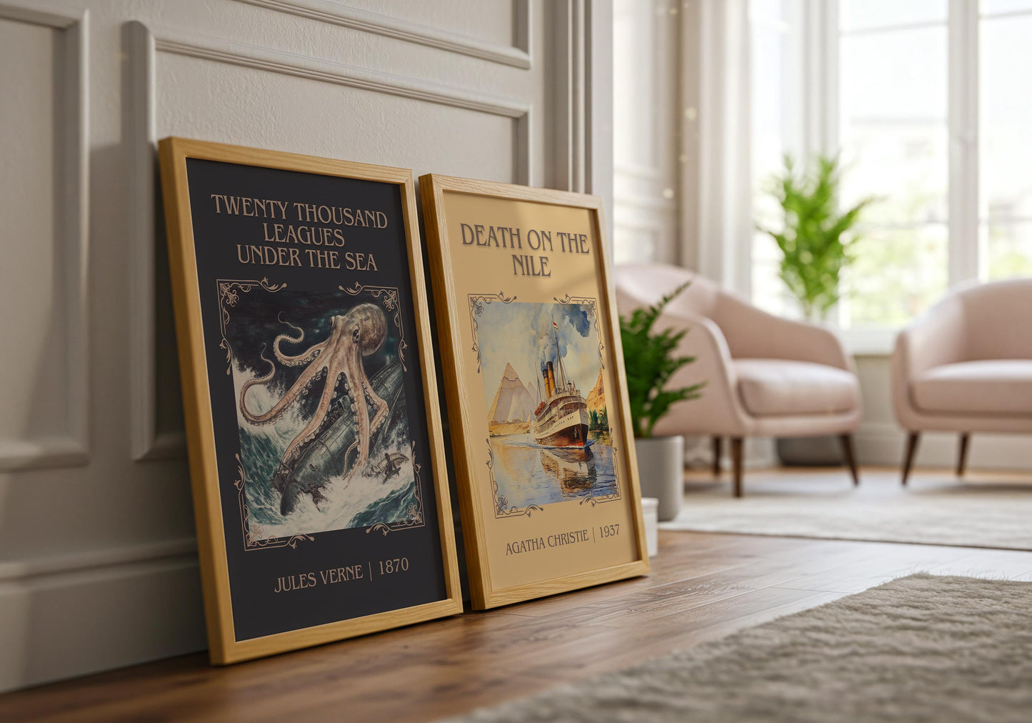 Twenty Thousand Leagues Under The Sea by Jules Verne | Descriptive Book Poster | Minimalist