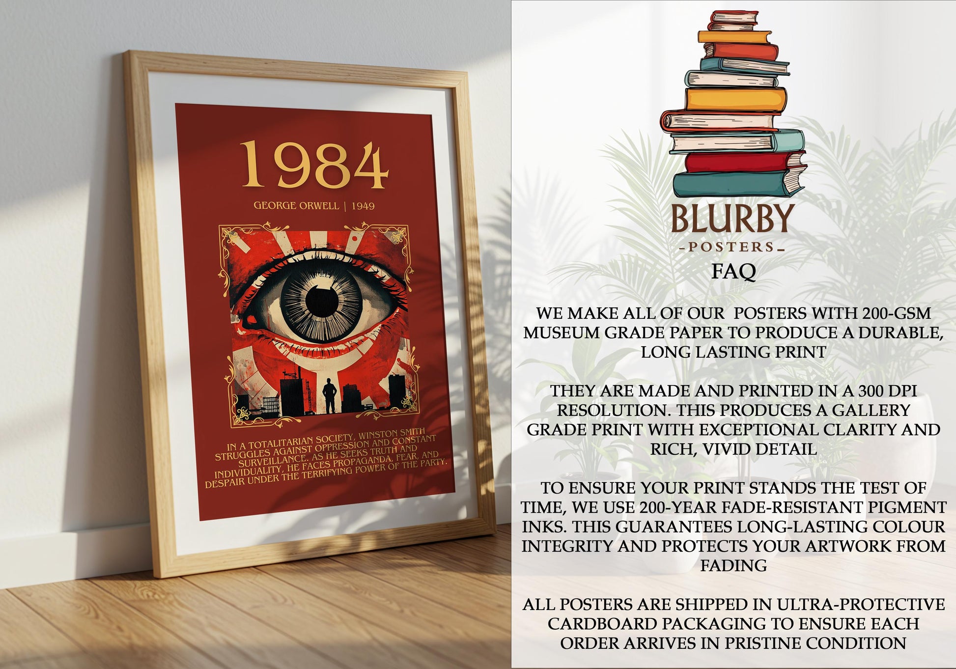 1984 by George Orwell | Descriptive Book Poster | Blurby