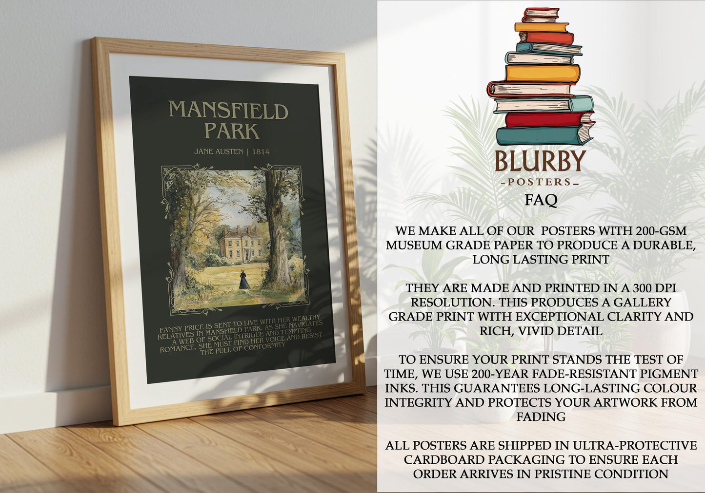 Mansfield Park by Jane Austen | Descriptive Book Poster | Blurby