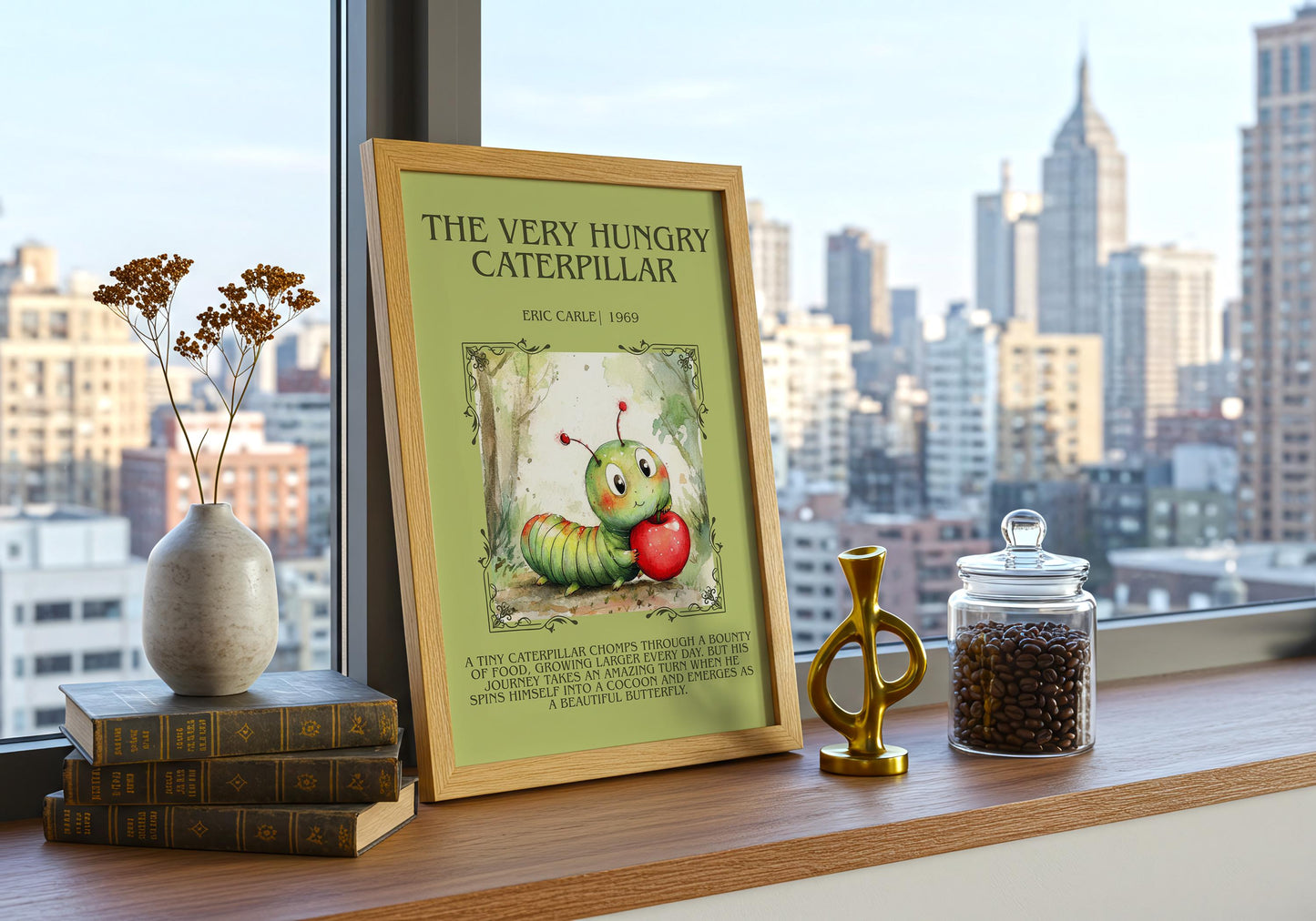 The Very Hungry Caterpillar by Eric Carle | Descriptive Book Poster | Blurby