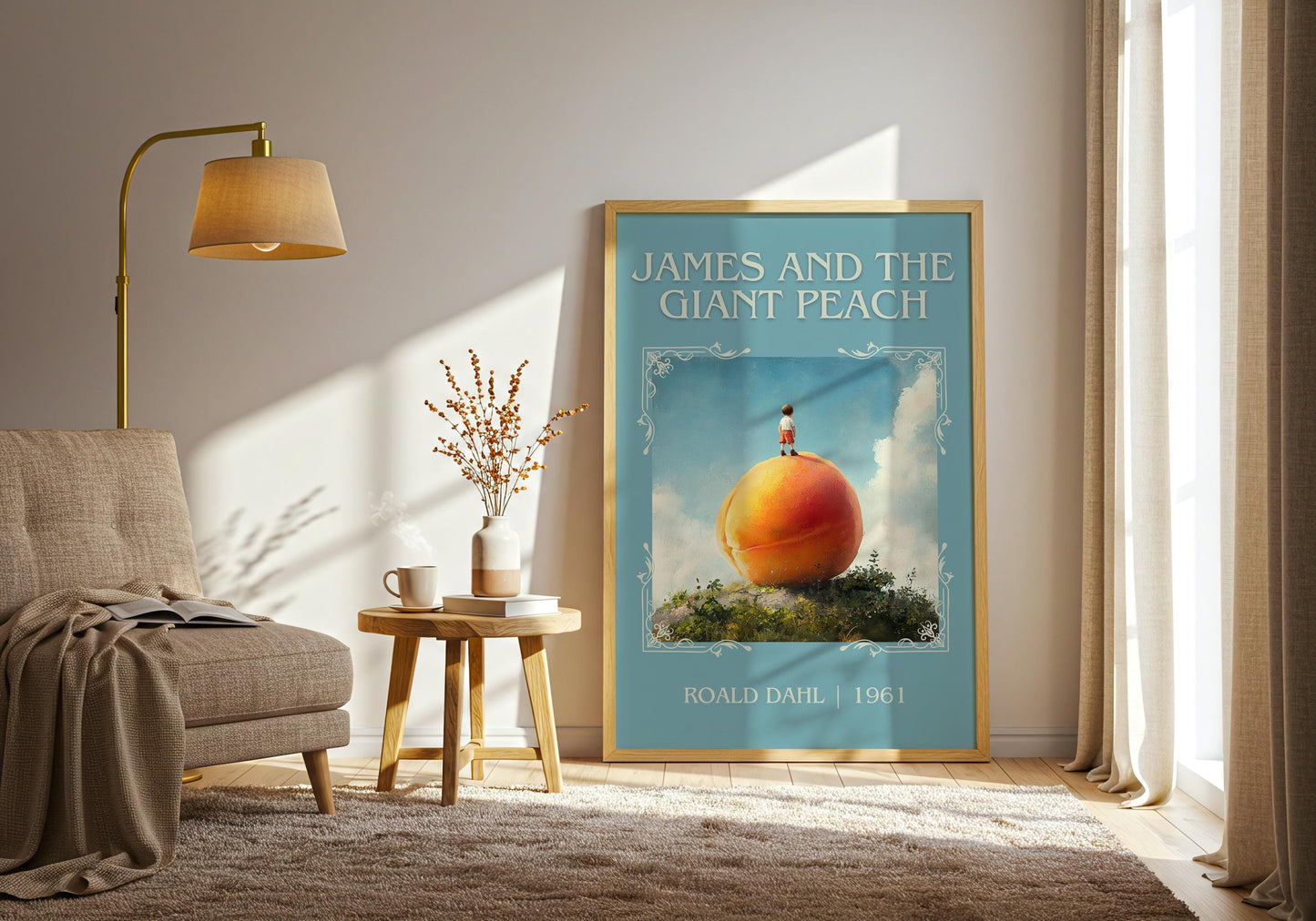 James And The Giant Peach by Roald Dahl | Descriptive Book Poster | Minimalist
