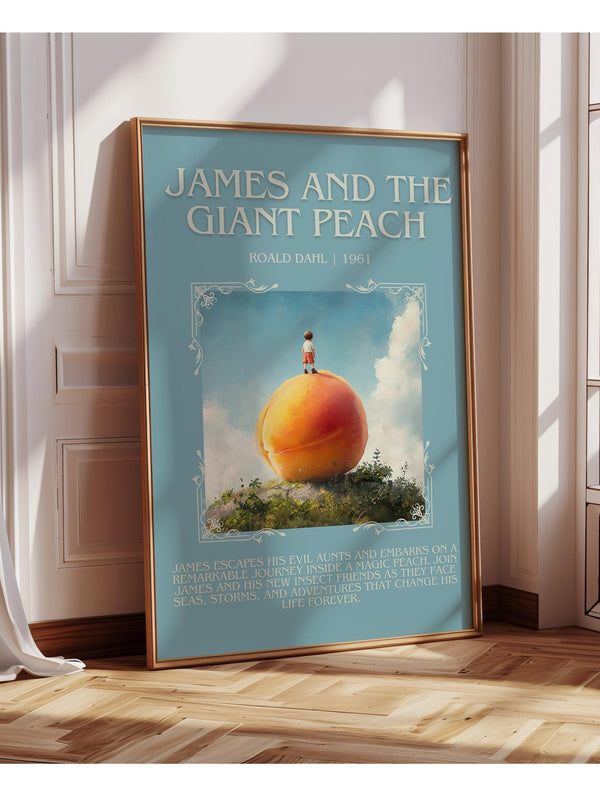 James and the Giant Peach minimalist poster paper finish options – matte satin gloss