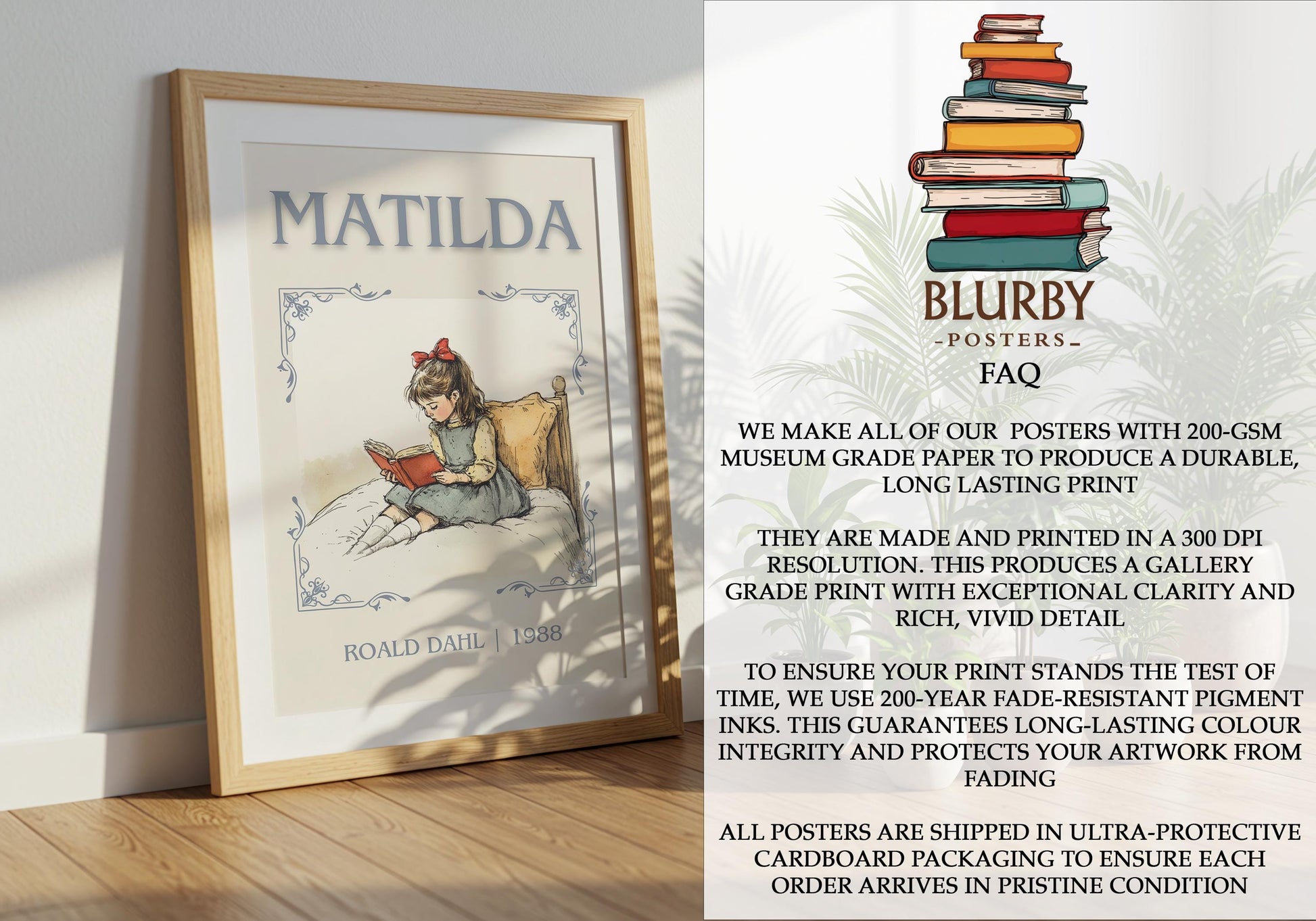 Matilda by Roald Dahl | Descriptive Book Poster | Minimalist