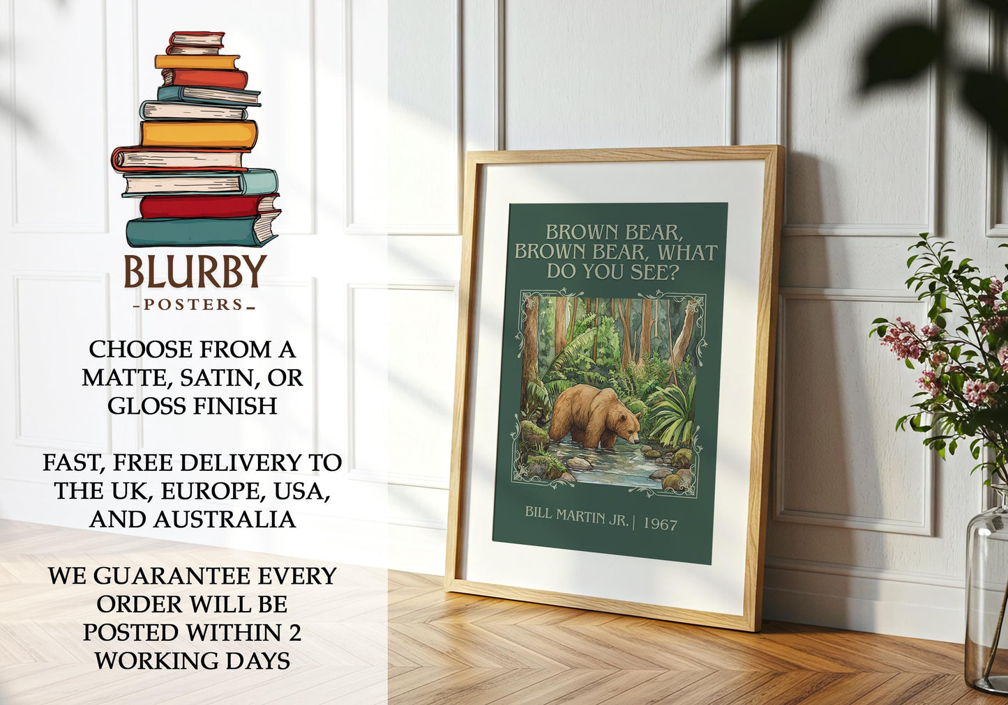 Brown Bear, Brown Bear, What Do You See? book poster packaging – museum-quality print rolled in protective tube