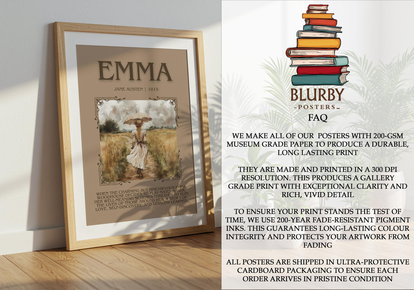 Emma by Jane Austen | Descriptive Book Poster | Blurby