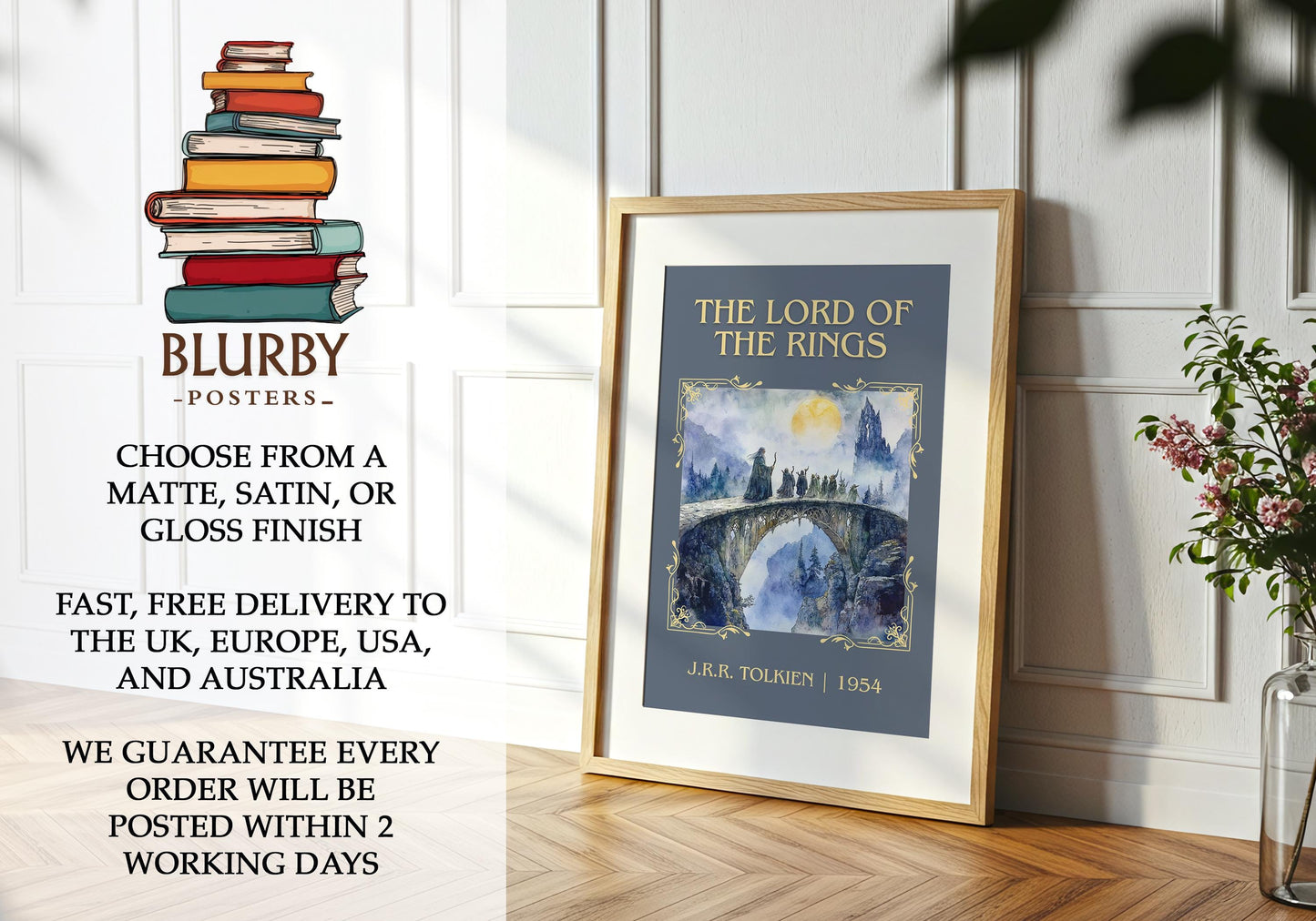 Lord Of The Rings book poster packaging – museum-quality print rolled in protective tube