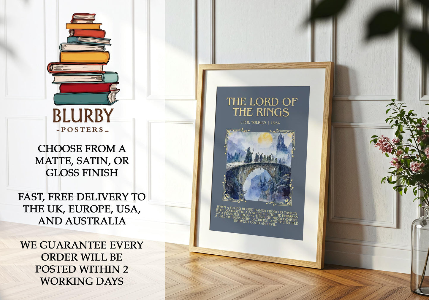 The Lord Of The Rings by J.R.R. Tolkien | Descriptive Book Poster | Blurby
