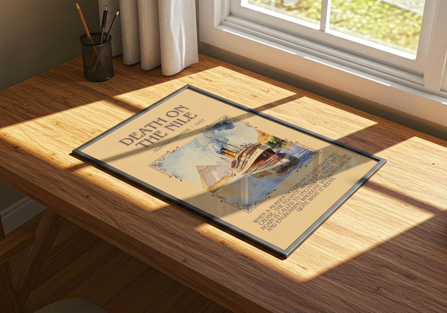 Death On The Nile by Agatha Christie | Descriptive Book Poster | Blurby